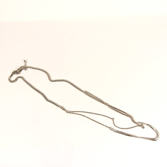 Chico's Snake Link Necklace with Clear Rhinestones - Picture 5 of 7